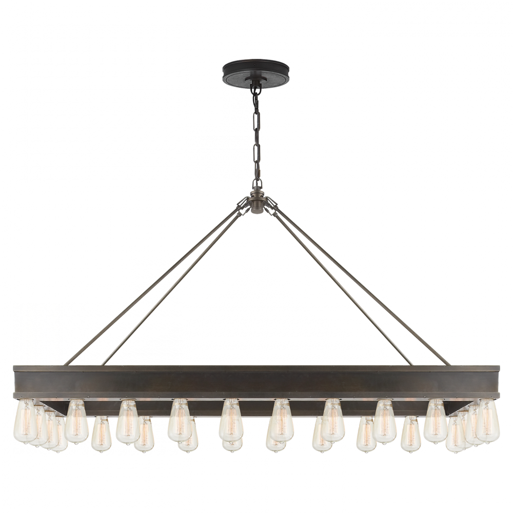 Ralph Lauren Roark Rectangular Chandelier Aged Iron