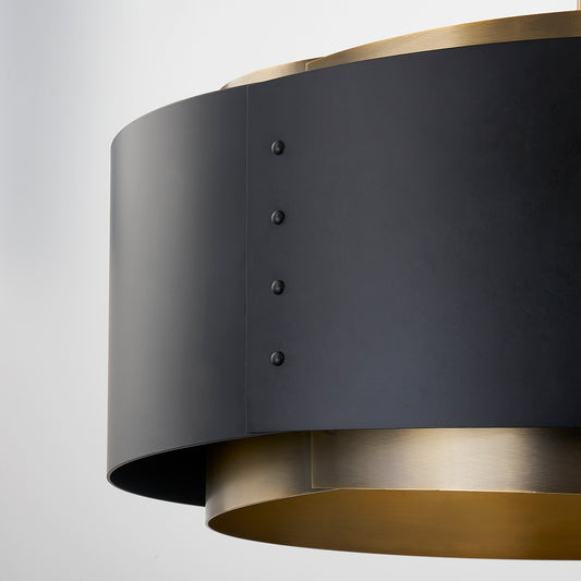 Troy Roux Pendant Patina Brass / Soft Black Detail 1