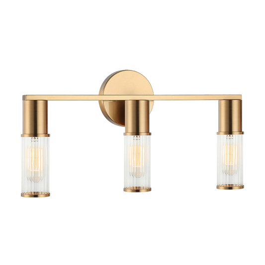 Matteo Lighting Klarice 3-Light Bath Vanity Light in Aged Gold Brass, 18"W (S02803AG)