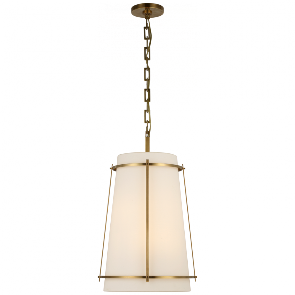 Visual Comfort Signature Callaway Medium Hanging Shade Hand-Rubbed Antique Brass Linen