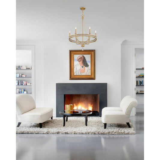 Seville 6 Light Aged Brass Chandelier
