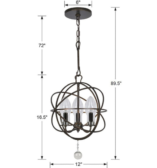 Crystorama Solaris Pendant English Bronze