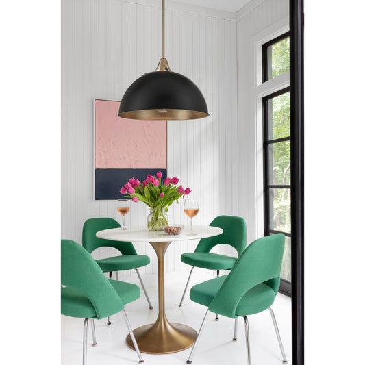Soto 3 Light Matte Black + Antique Gold Pendant