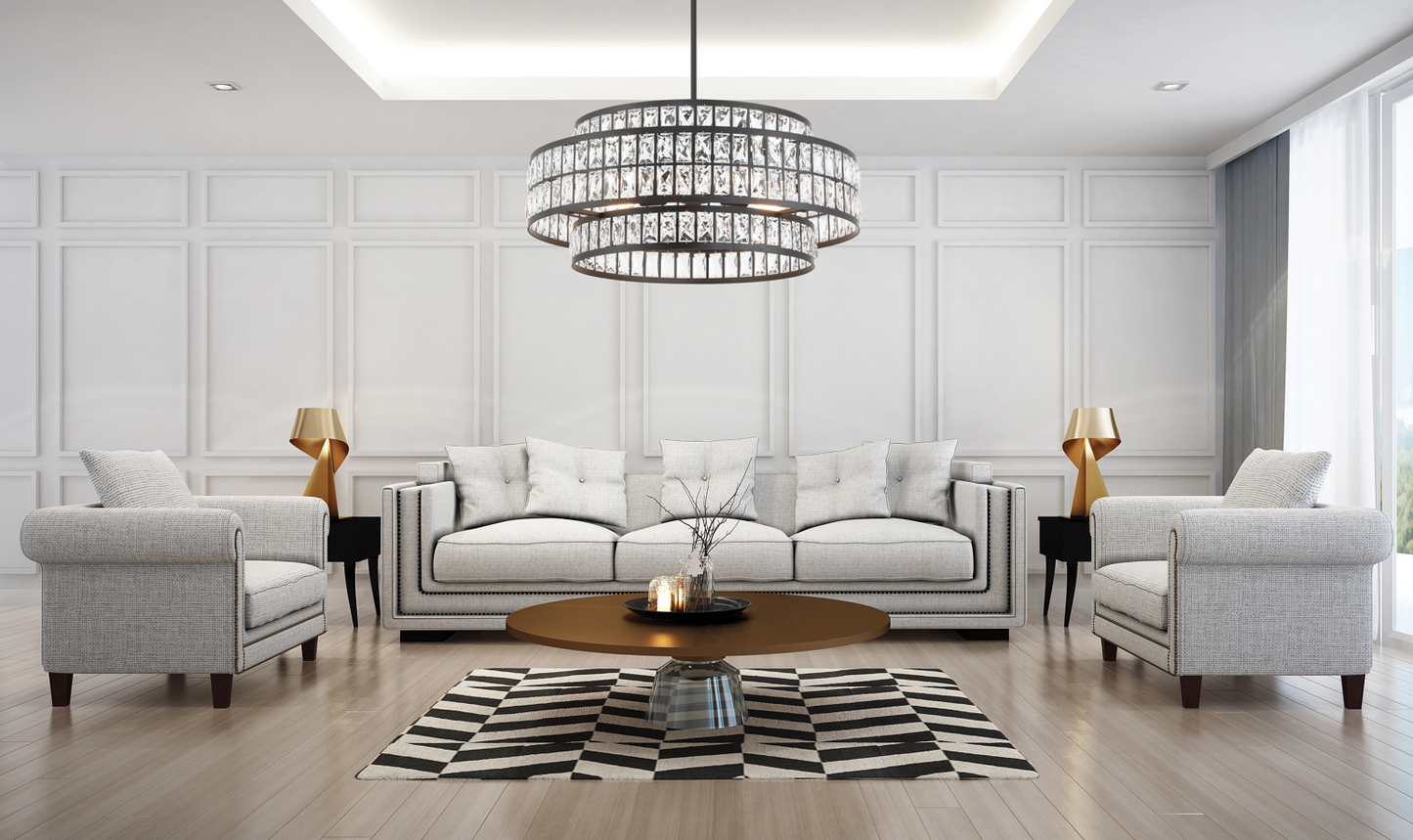 Renzo 6-Light Pendant in Warm Brass