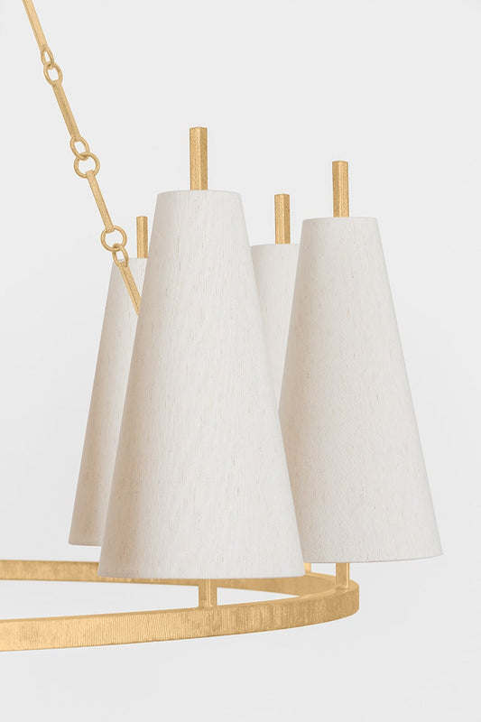 Corbett Tirana Chandelier Vintage Gold Leaf Detail 1