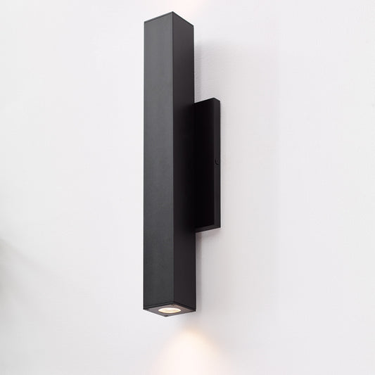 Chara Square Outdoor Wall Sconce, 1-Light, LED, Black, 17"H (700OWCHAS93017BUDUNV 70PDHQT)