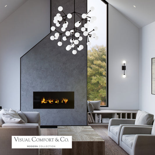 Visual Comfort Modern Mara LED Wall Sconce 277V Black, Matte Black