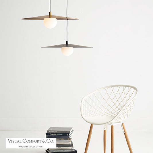 Visual Comfort Modern Pirlo Pendant Black, Matte Black
