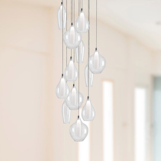 Victoria 12 Head Chrome LED Multi Pendant