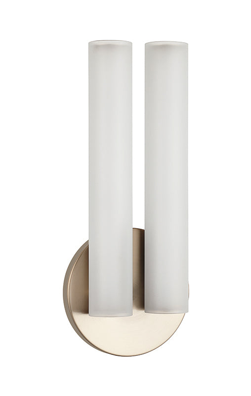Matteo Lighting Axis 17" 2-Light LED Bath Vanity Light in Champagne Gold + White Frosted Glass (W32230CGFR) – alternate view
