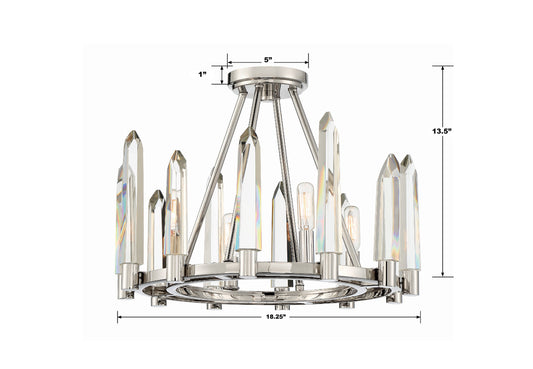 Watson 4 Light Polished Nickel Flush Mount