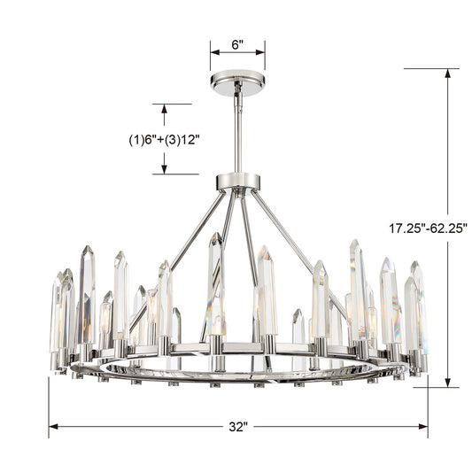 Watson 8 Light Polished Nickel Chandelier