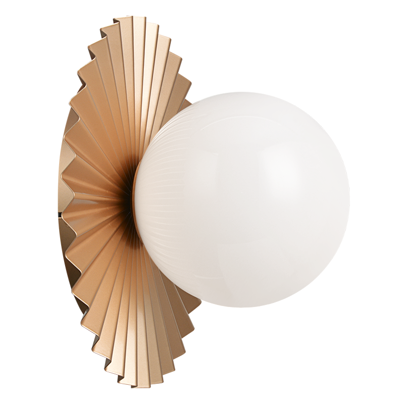 Matteo Lighting Modern Ruff 14-in Globe Wall Sconce/Ceiling Moun Matte Gold