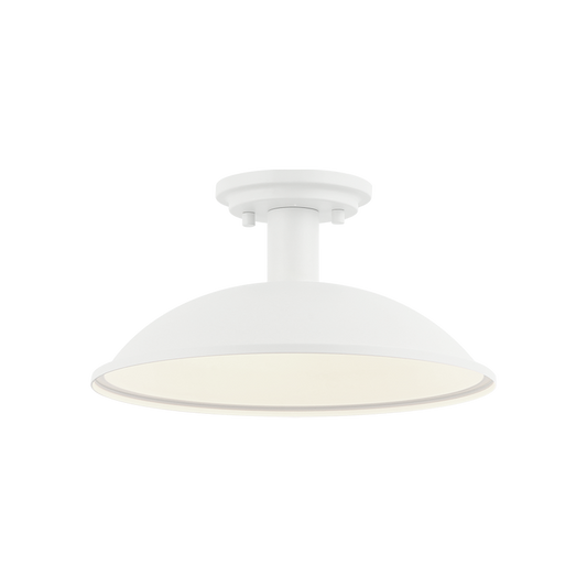 Matteo Lighting Farmley 1-Light Outdoor Flush Mount in Matte White, 12"W (X81901MW)