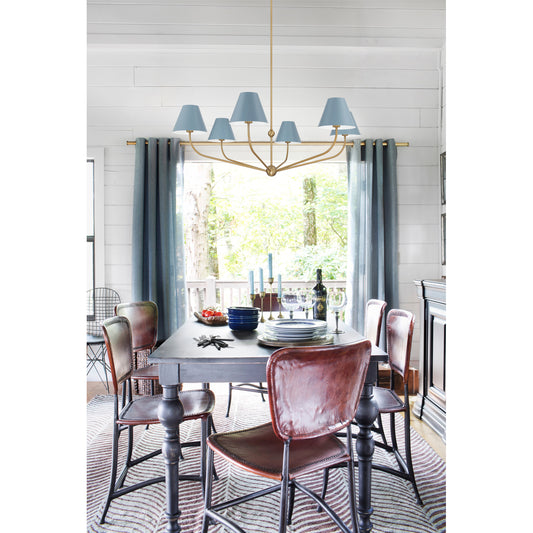 Xavier 6 Light Chandelier - Vibrant Gold + Blue