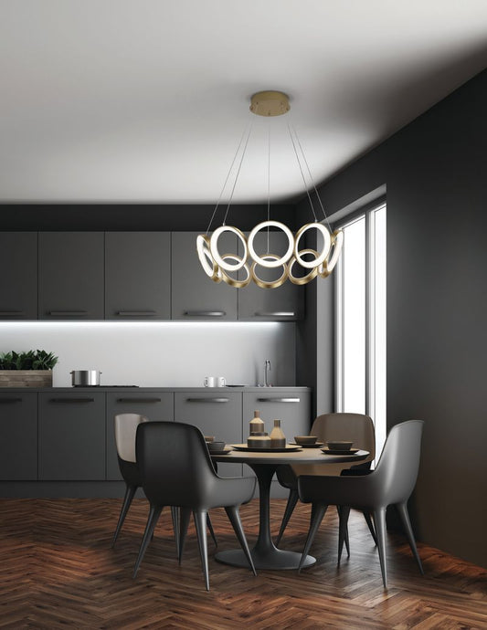 Kuzco Lighting Inc Oros 29-in LED Chandelier Antique Silver