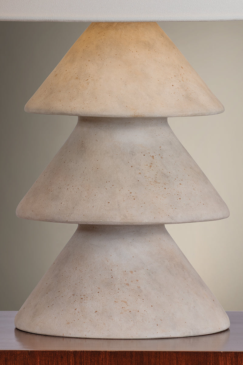 Troy Zettler Table Lamp Patina Brass / Ceramic Ancient Villa Detail 4