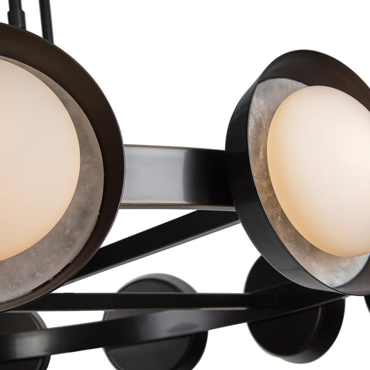 Alora Lighting Alonso 50-in LED Chandelier Urban Bronze, Alabaster