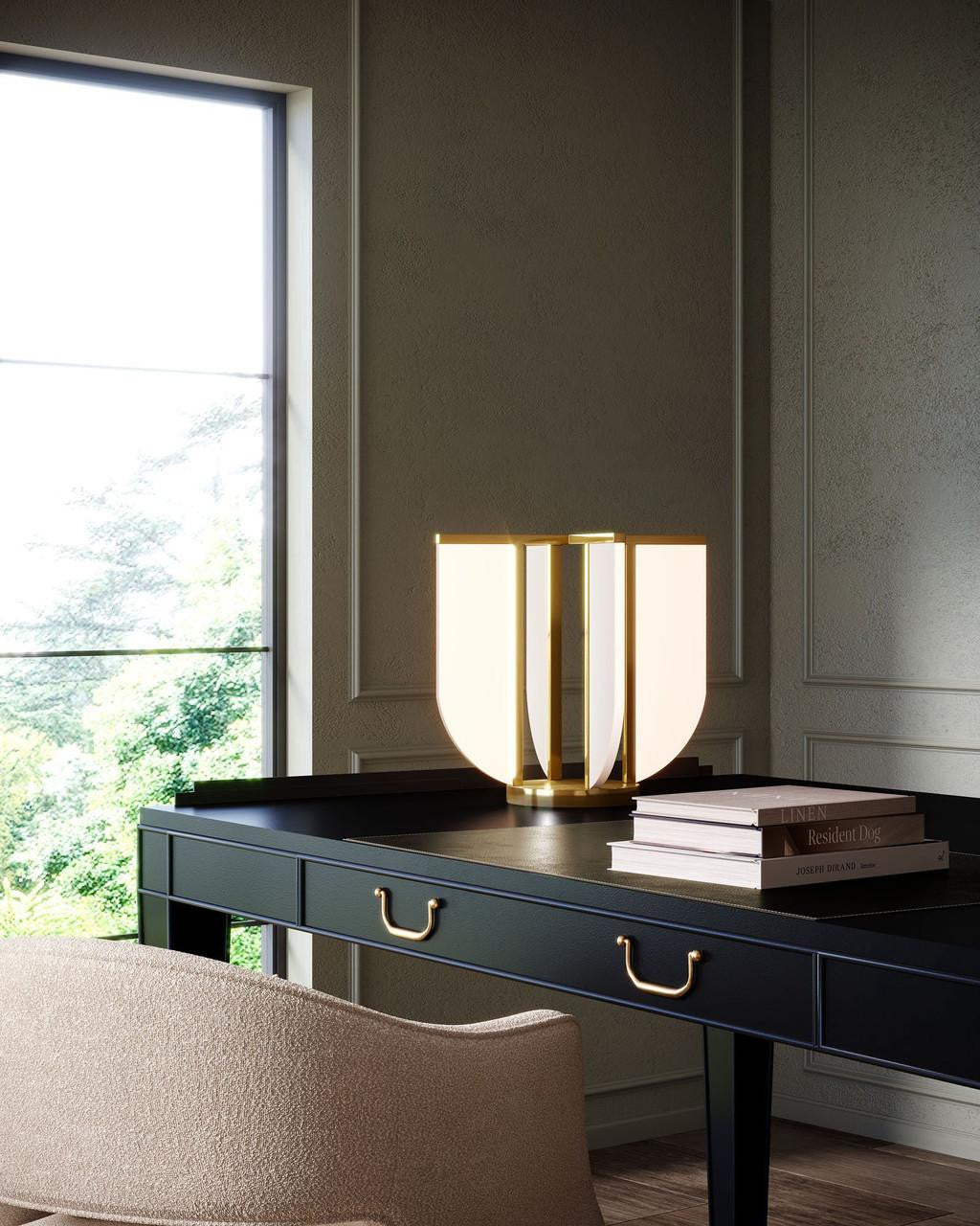 Alora Lighting Anders 16-in Vintage Brass LED Table Lamp