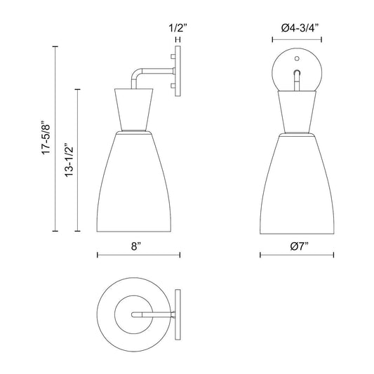 Arlo 7-in Wall/Vanity Light - Alora Lighting - view 2