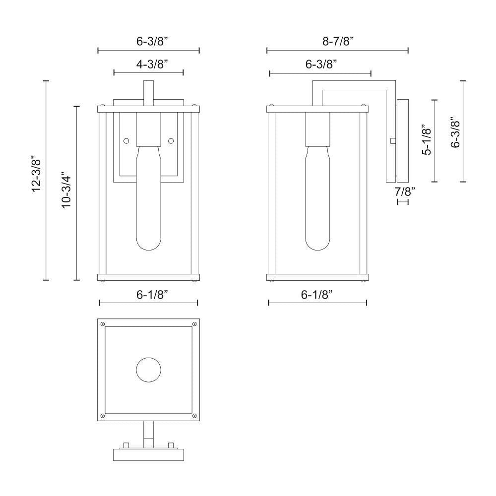 Alora Lighting Brentwood 12-in Clear Glass/Textured Black 1 Light Exterior Wall Sconce EW652505BKCL