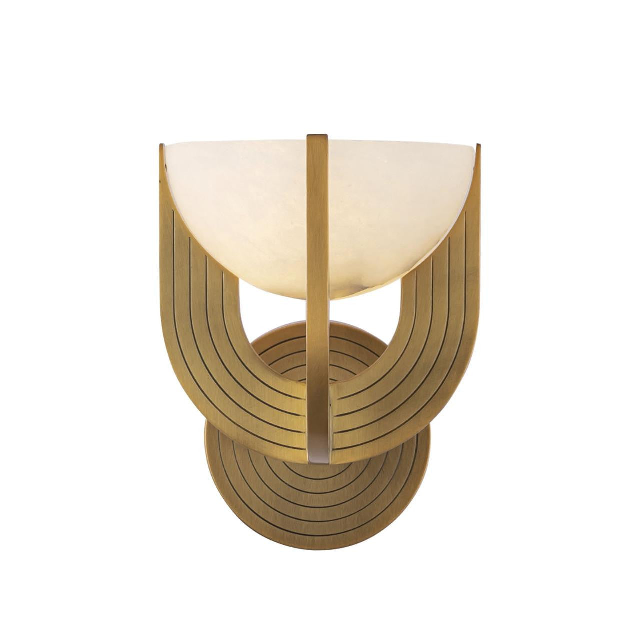 Alora Lighting Colette 7-in Vintage Brass/Alabaster LED Wall Vanity