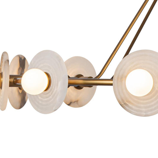 Alora Lighting Dahlia Chandelier, 1-Light, LED, Vintage Brass, Alabaster, 46.5"D (CH346046VBAR 7072XLR)