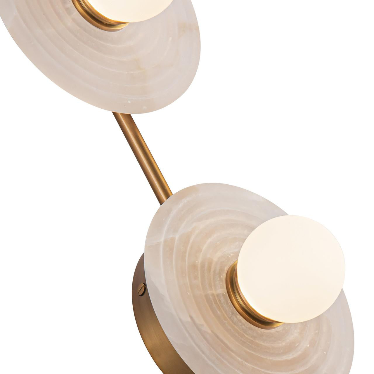 Alora Lighting Dahlia Wall/Vanity Light, 14-Light, LED, Vintage Brass, Alabaster, 13.75"H