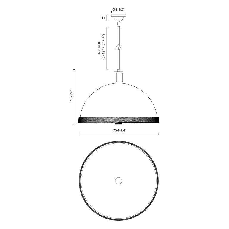Alora Lighting Doral Pendant, 3-Light, Matte White, Vintage Brass, 24.25"D (PD331024MWVB 7072WL9)