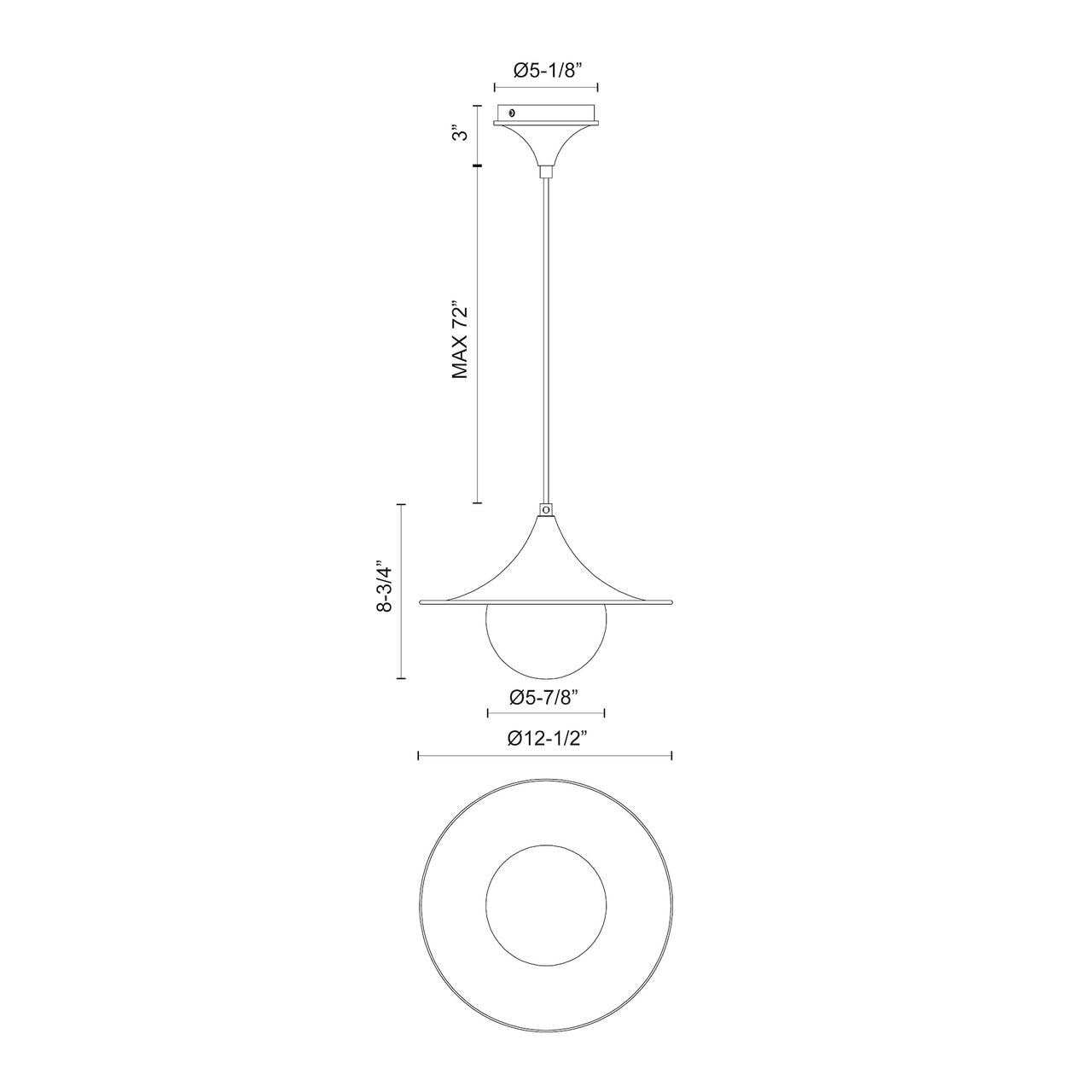 Alora Lighting Fuji 12-in Pendant Matte Black