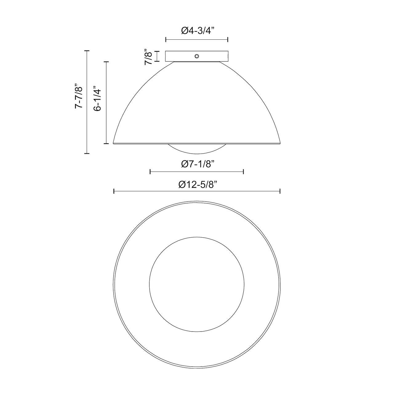 Alora Lighting Haven Flush Mount, 1-Light, Matte Black, Opal Matte Glass, 12.63"D