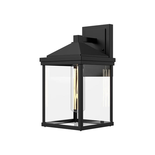 Alora Lighting Larchmont Outdoor Wall Sconce, 1-Light, Textured Black, Clear Glass, 14.88"H (EW552009BKCL 706TVH9)