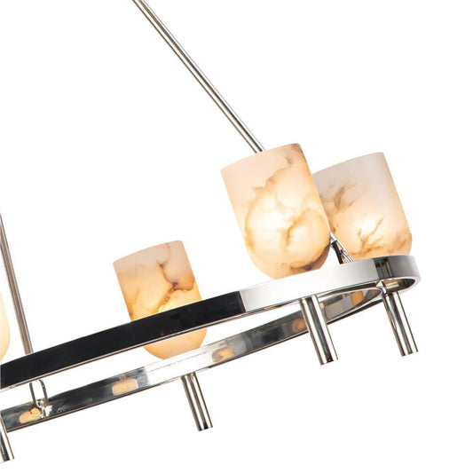Alora Lighting Lucian 6 Light Chandelier Polished Nickel, Clear Crystal
