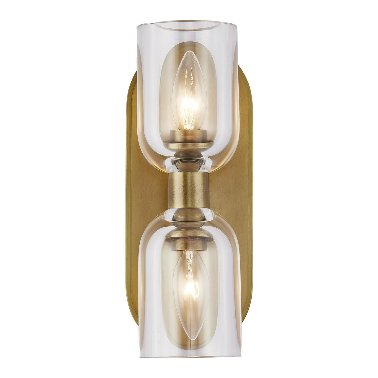 Alora Lighting Lucian Vanity Light Vintage Brass, Clear Crystal