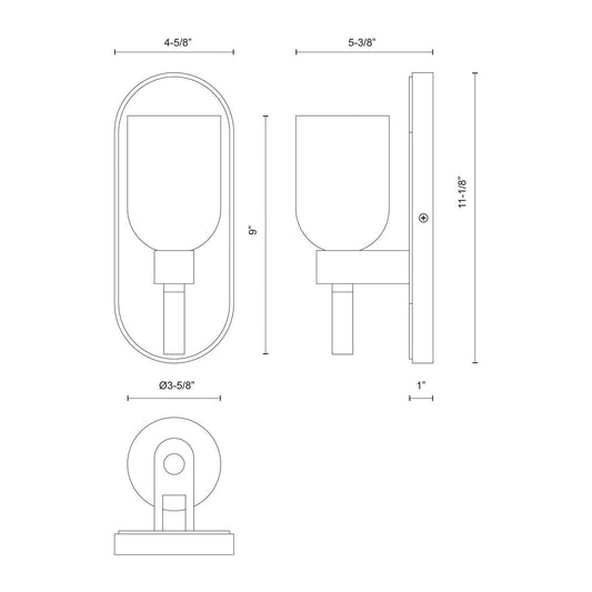 Alora Lighting Lucian 1 Light Wall/Vanity Light Urban Bronze, Alabaster