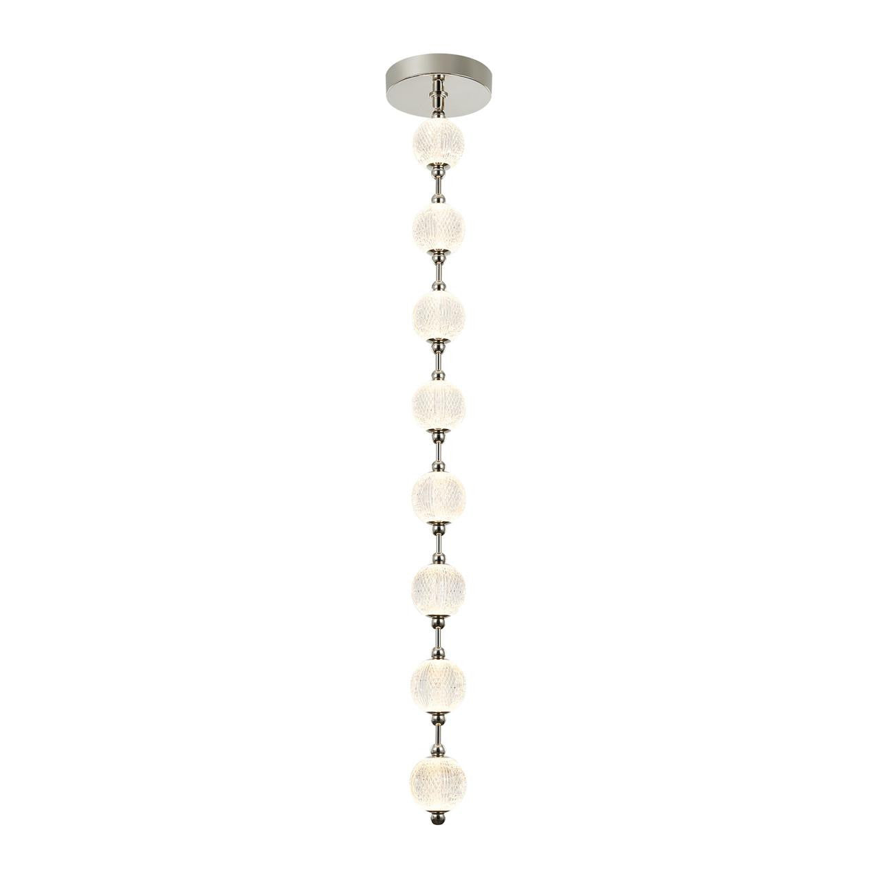Alora Lighting Marni Pendant, 2-Light, LED, Polished Nickel, 58.13"L