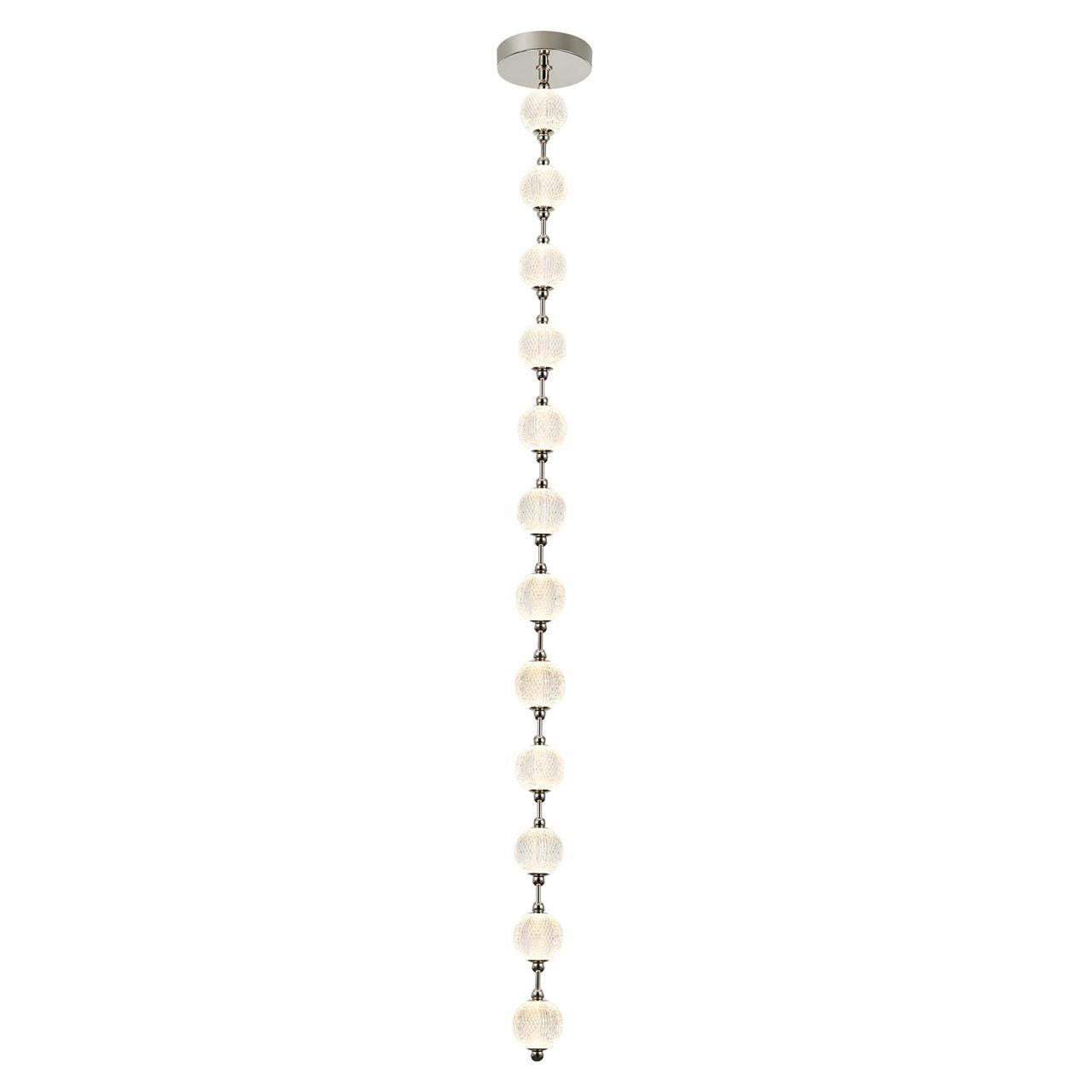 Alora Lighting Marni Pendant, 2-Light, LED, Polished Nickel, 86.5"L