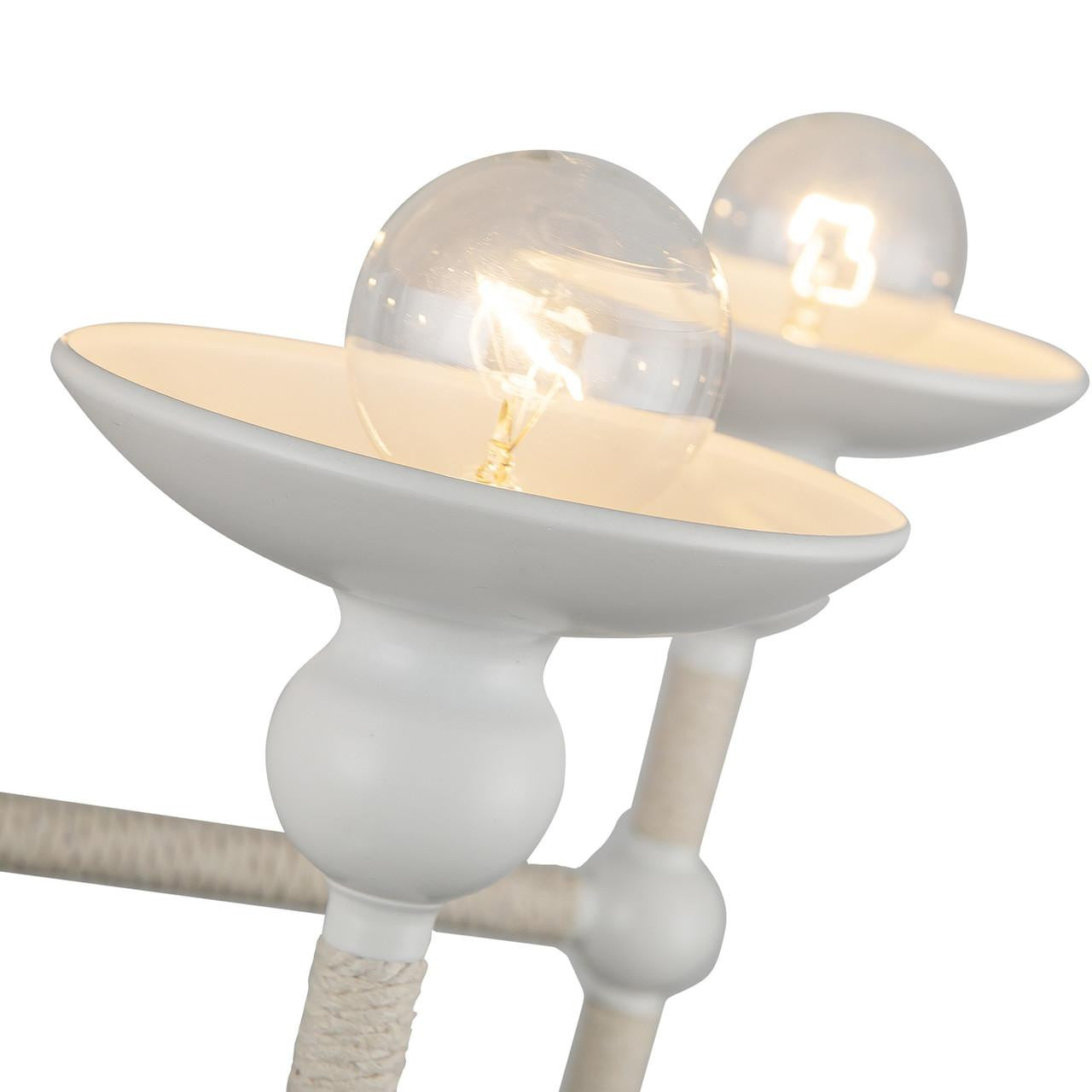 Alora Lighting Nadine Chandelier, 6-Light, Matte White, Cotton, 25"D