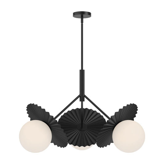 Alora Lighting Plume 3 Light Chandelier Matte Black