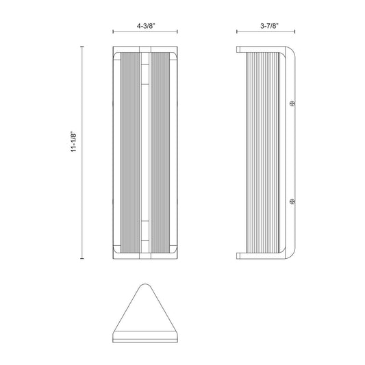 Alora Lighting Sabre Wall/Vanity Light, 4-Light, LED, Urban Bronze, Ribbed Glass, 11.13"H