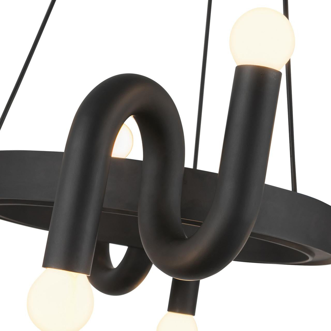 Alora Lighting Sadie 23-in Matte Black Socket Chandelier
