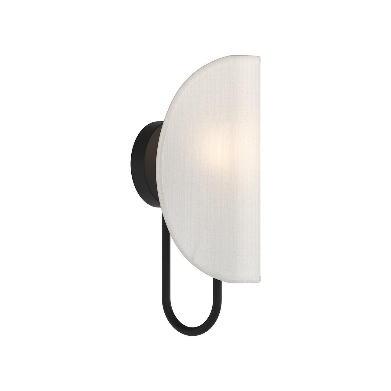 Alora Lighting Seno 6-in Wall/Vanity Light Matte Black, White Cotton Fabric