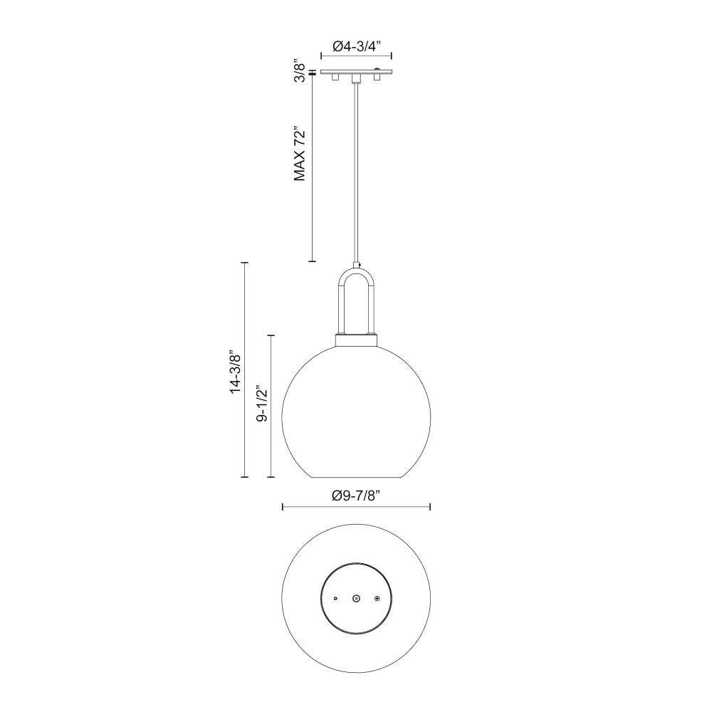 Alora Lighting Soji Pendant, 1-Light, Matte Black, Clear Glass, 14.38"H (PD601710MBCL 706WPDQ)