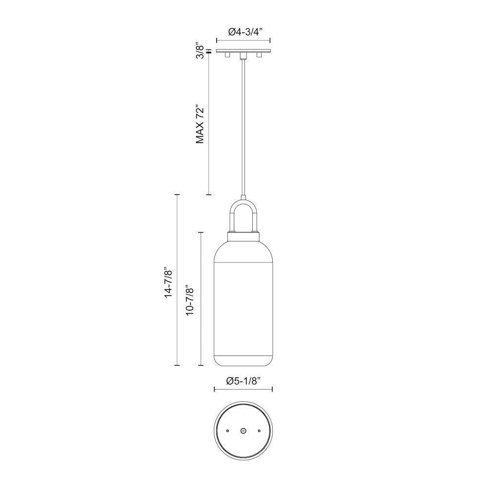 Alora Lighting Soji Pendant, 1-Light, Matte Black, Clear Glass, 14.88"H (PD401505MBCL 706WPDD)