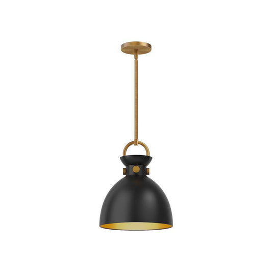Alora Lighting Waldo 11-in Pendant Aged Gold, Matte Black