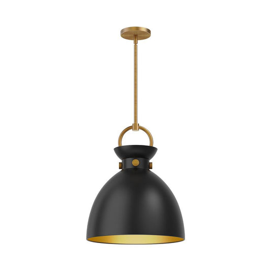 Alora Lighting Waldo 14-in Pendant Aged Gold, Matte Black