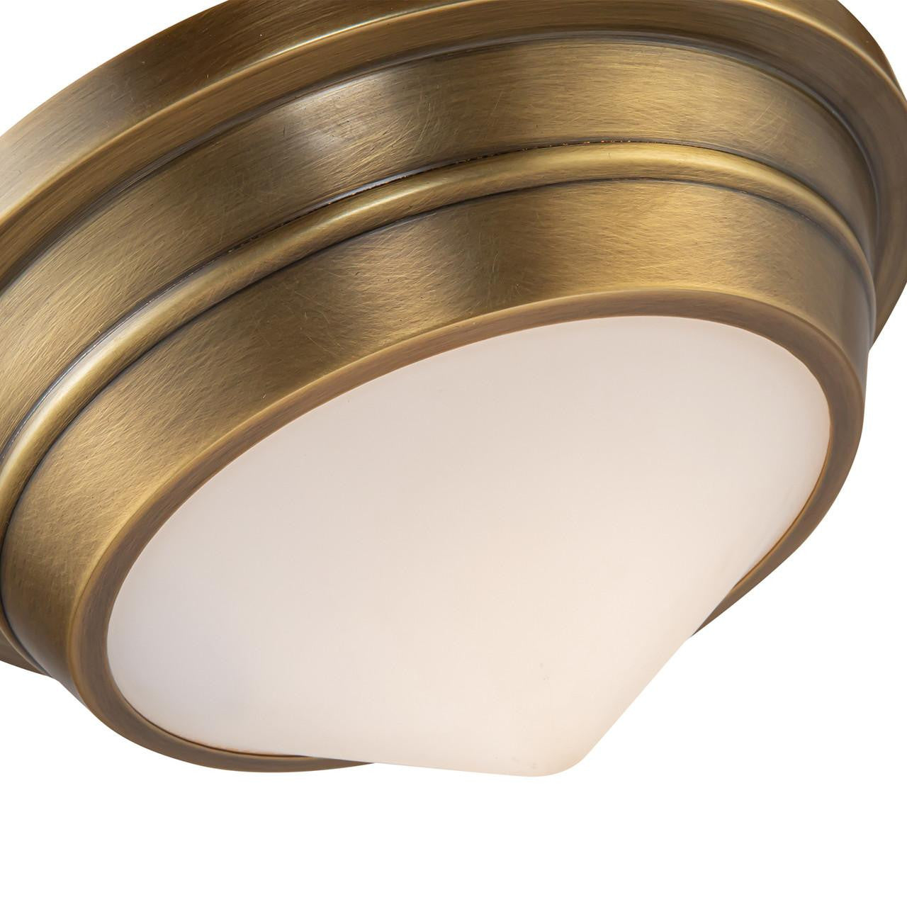 Alora Lighting Willard Flush Mount, 1-Light, Vintage Brass, Opal Matte Glass, 10.13"D
