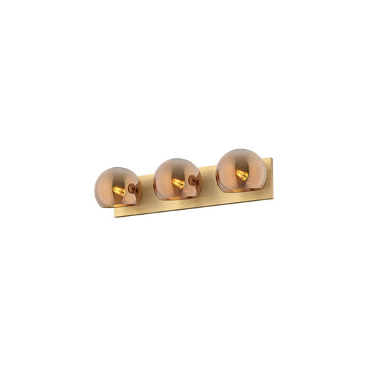 Alora Lighting Willow Bathroom Vanity Light, 3-Light, Brushed Gold, Copper Glass, 22.63"W