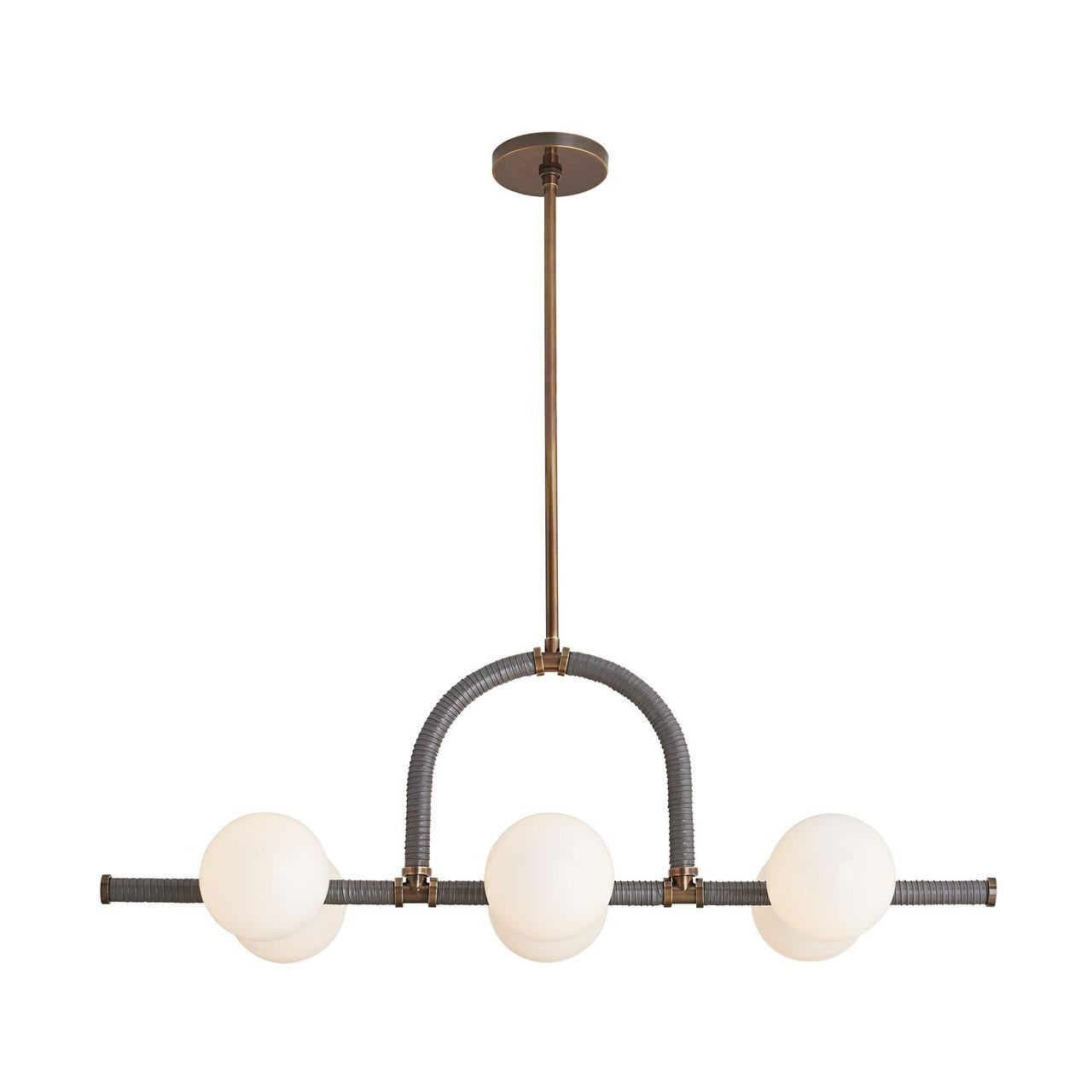 Harrison Linear Chandelier, Heritage Brass