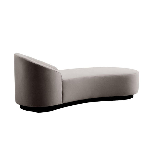 Arteriors Home Turner Chaise Sharkskin Velvet Grey Ash, Right Arm